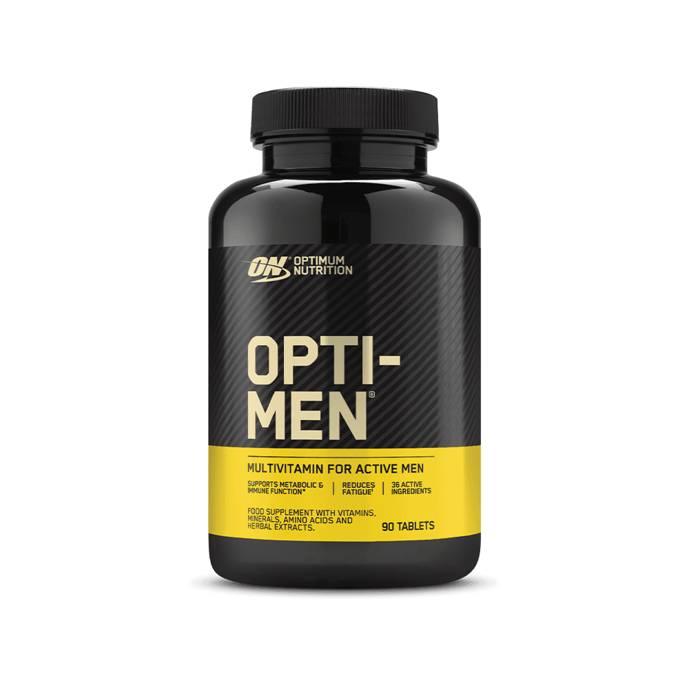 Optimum Nutrition Opti-Men multivitamin supplement bottle front view 150 tablet packaging